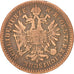 Austria, Franz Joseph I, Kreuzer, 1859, Vienna, MB+, Rame, KM:2186