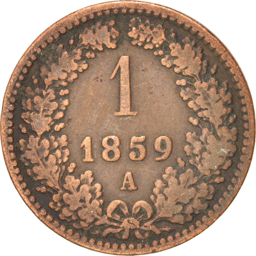 Austria, Franz Joseph I, Kreuzer, 1859, Vienna, MB+, Rame, KM:2186