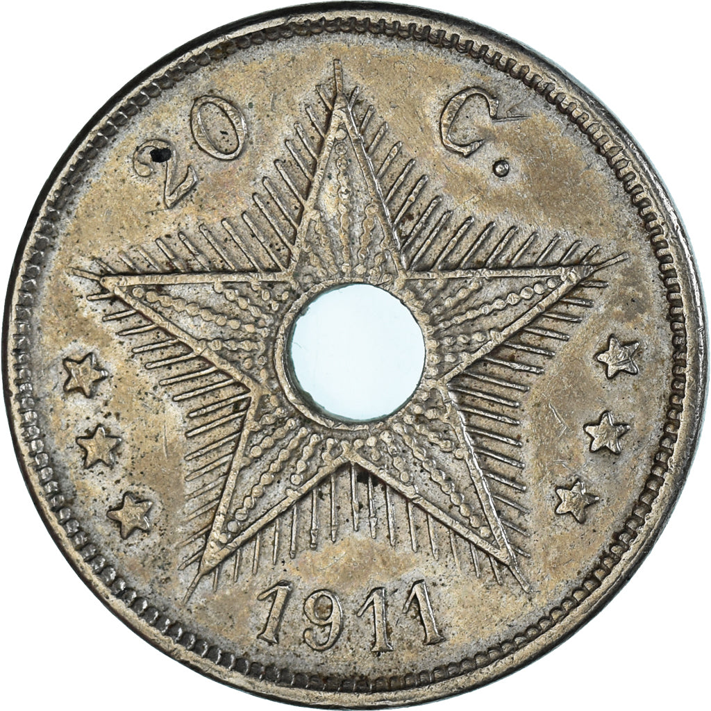 Münze, Belgisch-Kongo, 20 Centimes, 1911