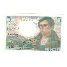 France, 5 Francs, Berger, 1943, A.73, UNC(63), Fayette:F05.4, KM:98a