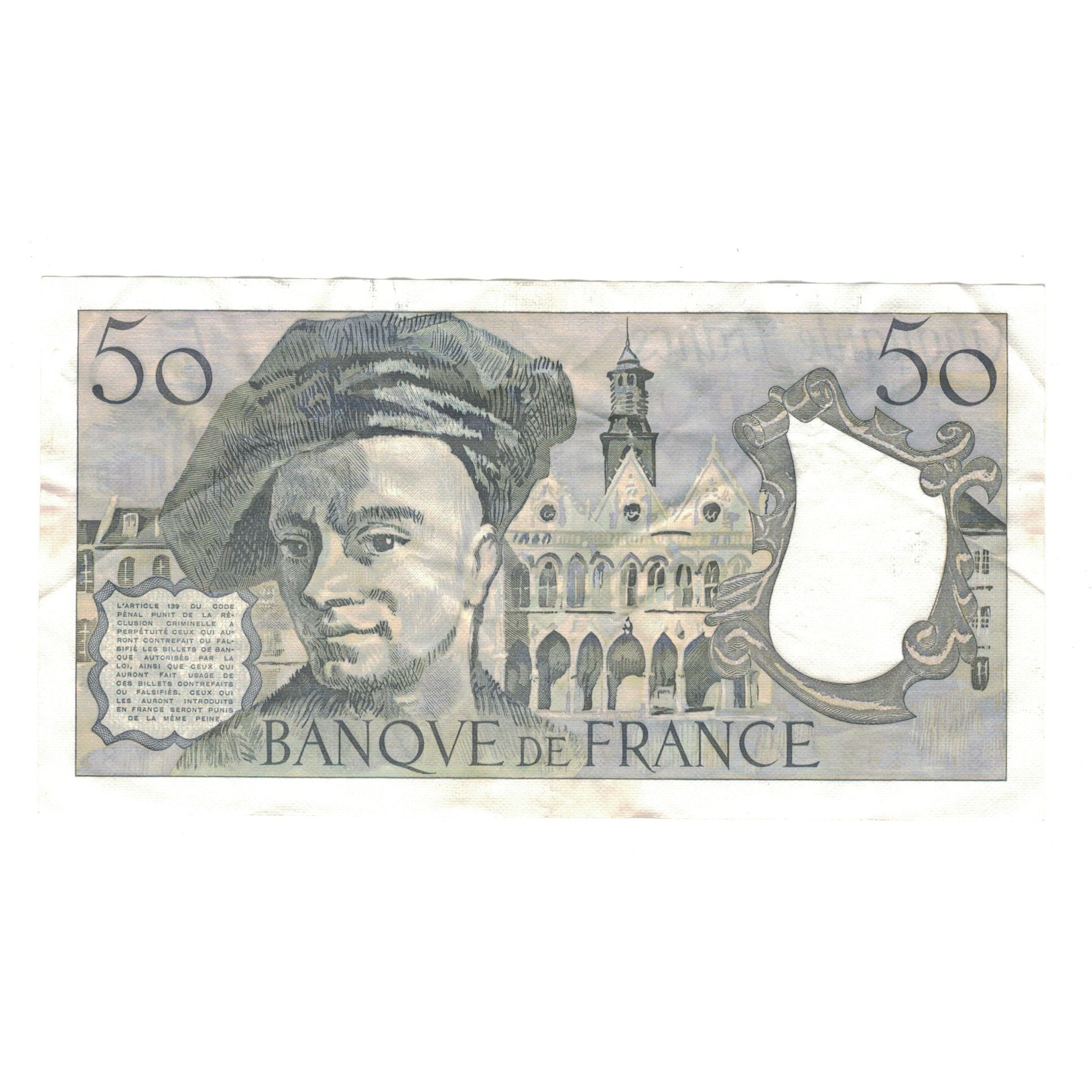 France, 50 Francs, Quentin de La Tour, 1981, V8, EF(40-45), Fayette:67.2