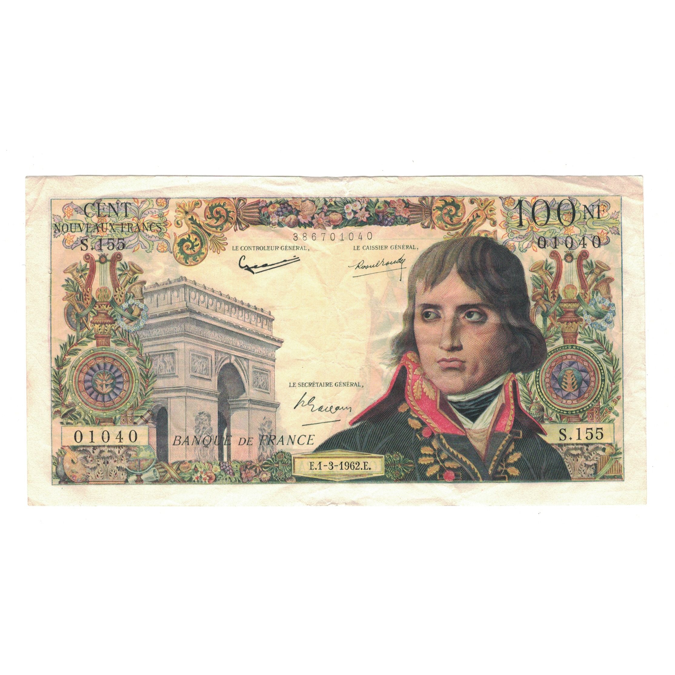 França, 100 Nouveaux Francs, Bonaparte, 1962, S.155, EF(40-45), Fayette:59.14
