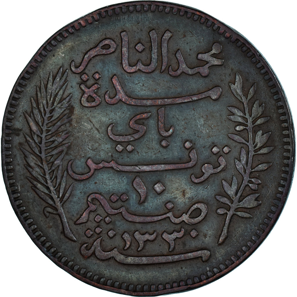 Moneda, Túnez, 10 Centimes, 1912