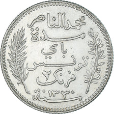 Munten, Tunisië, 2 Francs, 1912