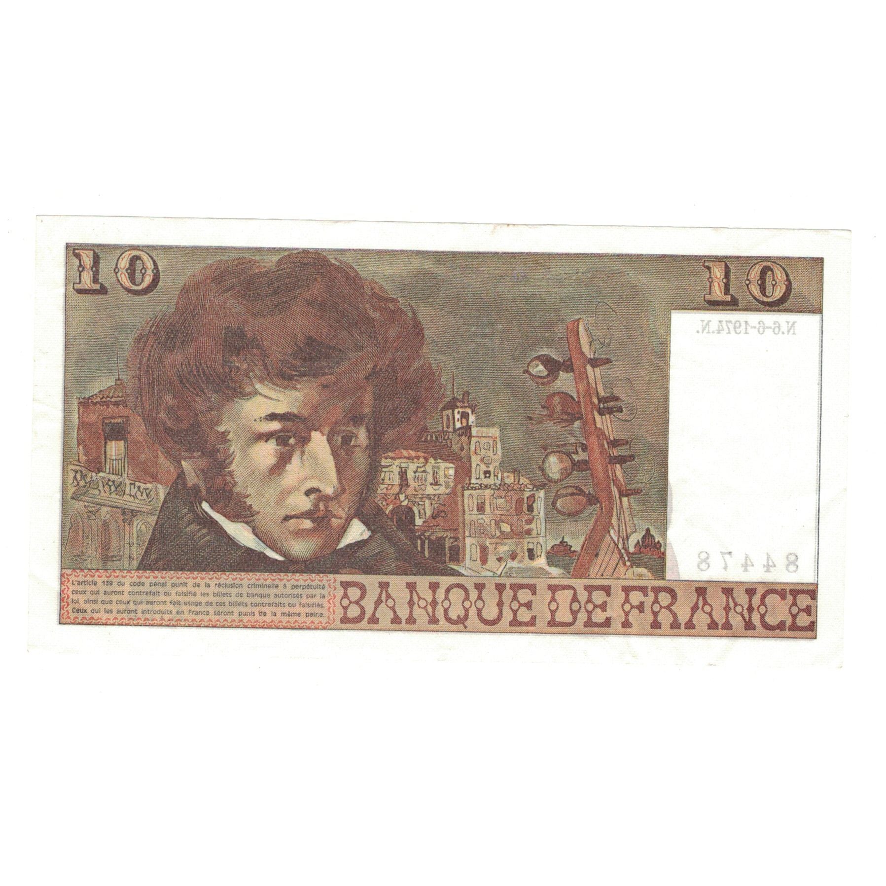 Francia, 10 Francs, Berlioz, 1974, X.59, MBC, Fayette:63.5, KM:150a