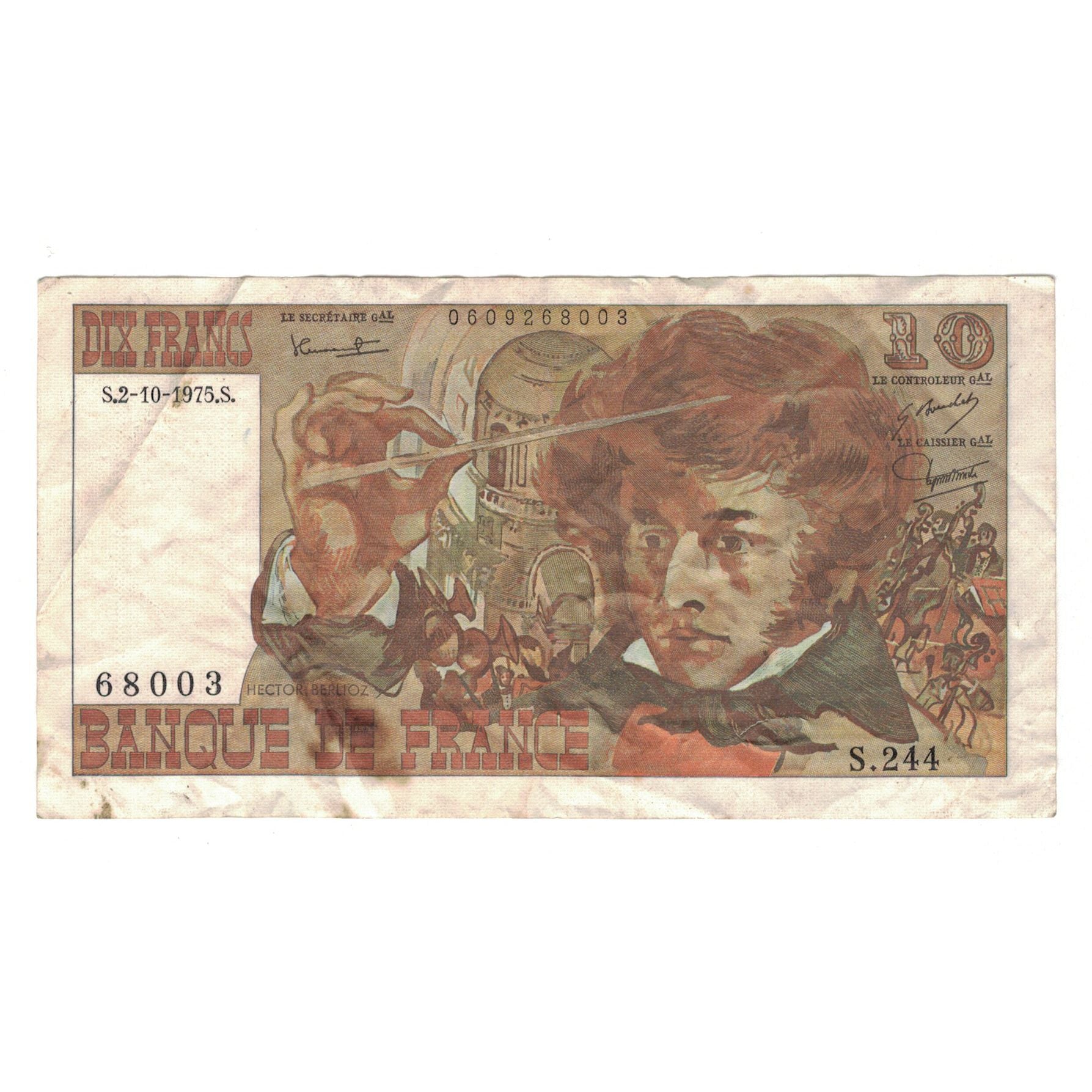 Frankreich, 10 Francs, Berlioz, 1975, S244, S+, Fayette:63.13, KM:150b
