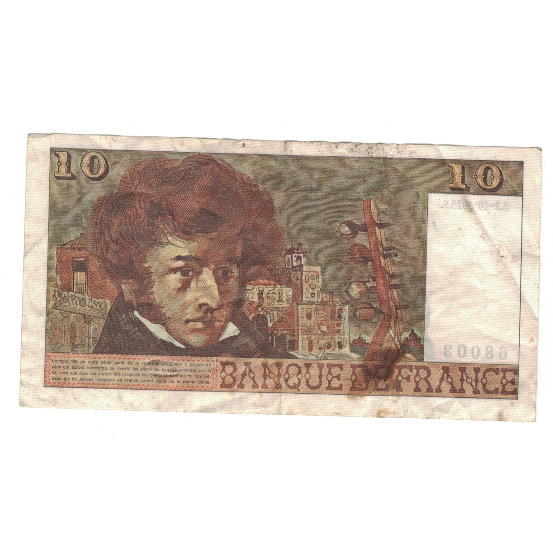 Frankreich, 10 Francs, Berlioz, 1975, S244, S+, Fayette:63.13, KM:150b