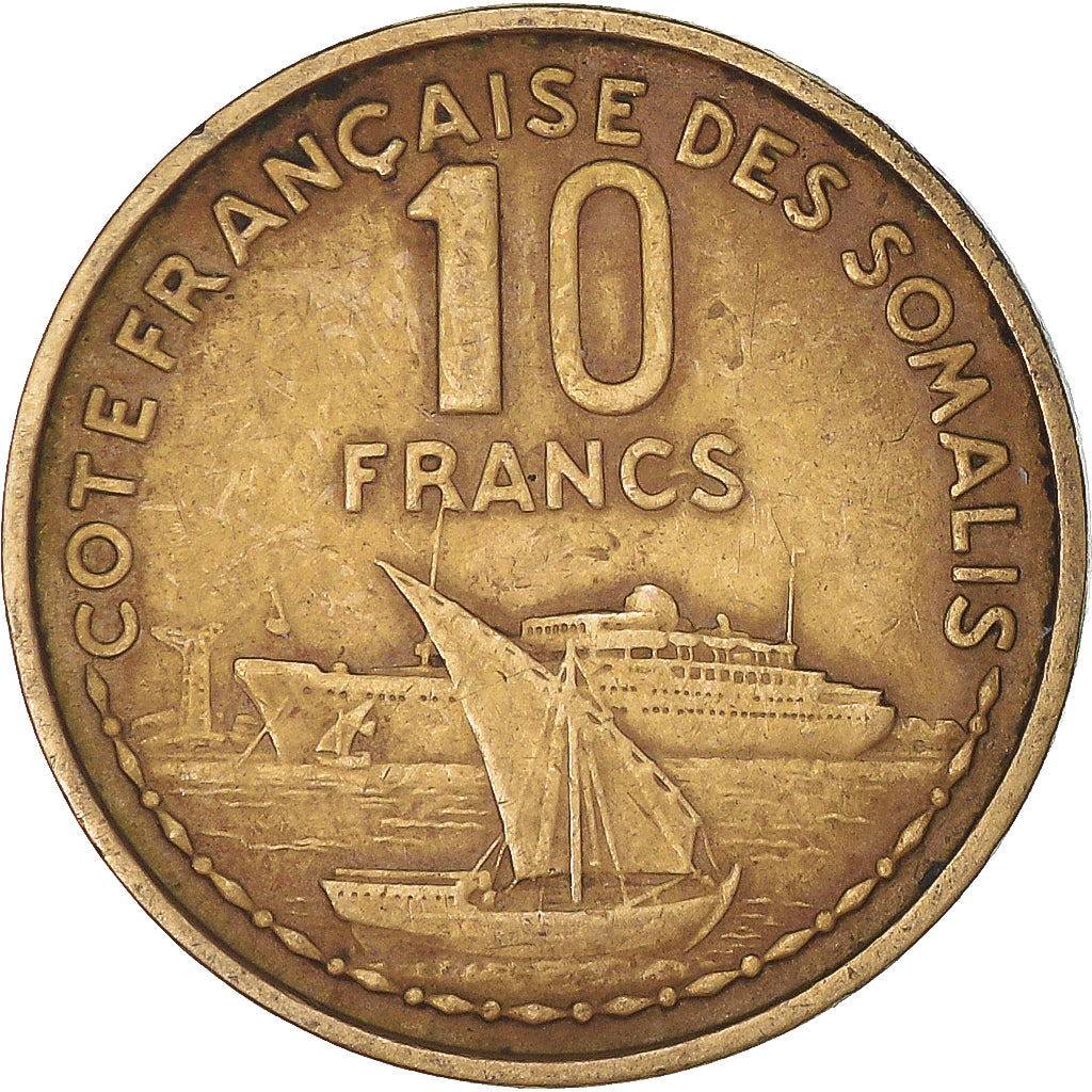 Coin, French Somaliland, 10 Francs, 1965