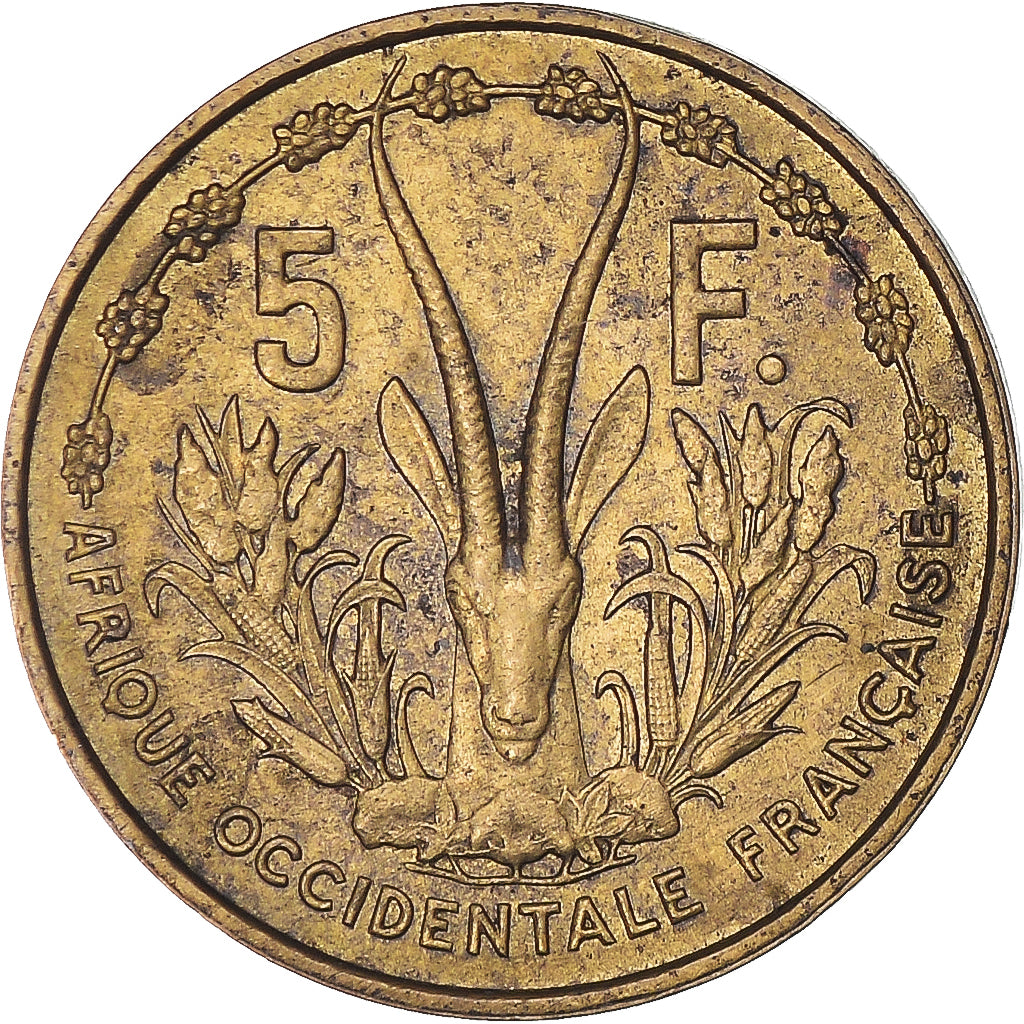 Coin, West African States, 5 Francs, 1956