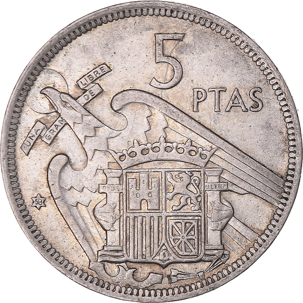 Moeda, Espanha, 5 Pesetas, 1958