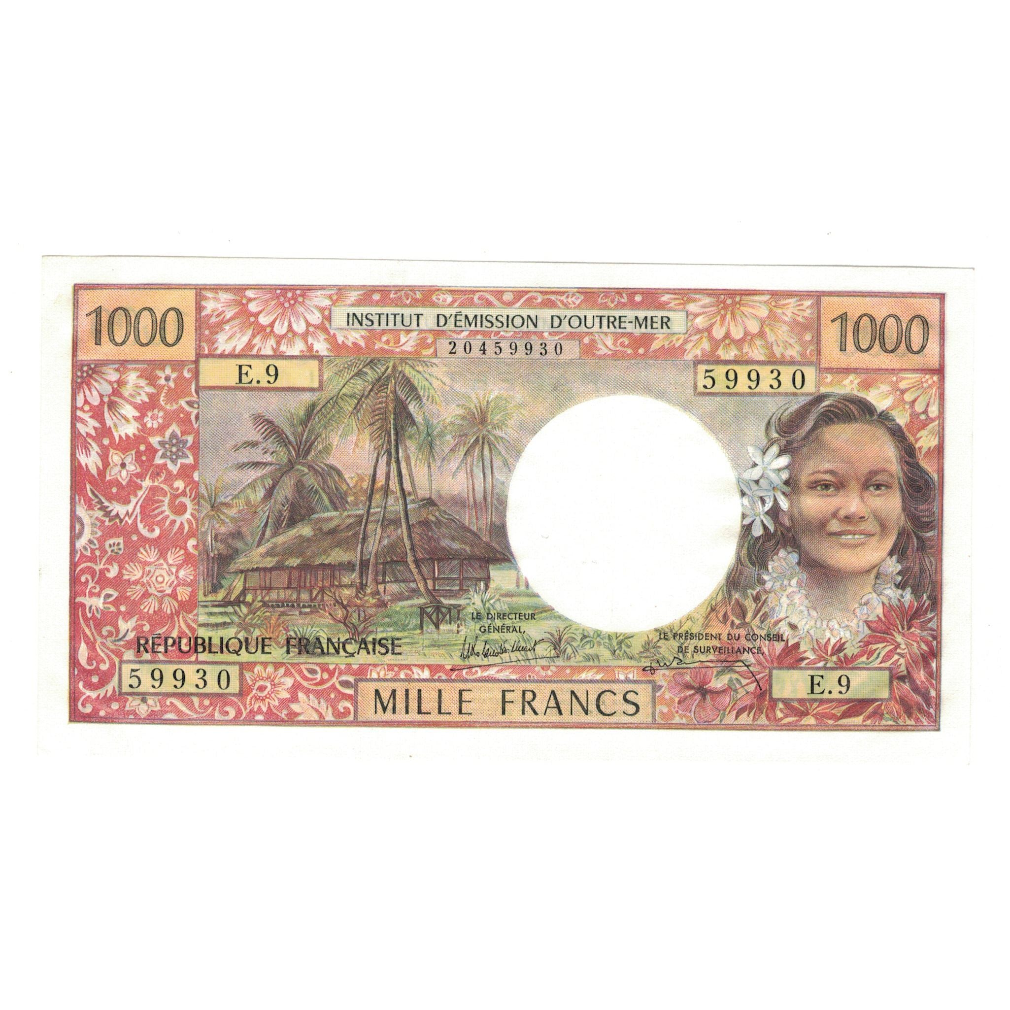 Billete, 1000 Francs, Tahití, papeete, KM:27d, MBC+