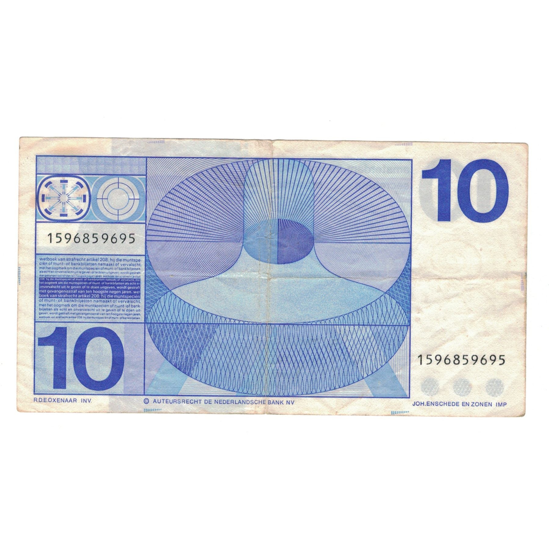 Biljet, Nederland, 10 Gulden, 1968, 1968-04-25, KM:91b, TB+