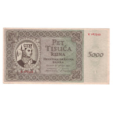 Biljet, Kroatië, 5000 Kuna, 1943, 1943-01-15, KM:14A, TTB