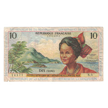 Banknote, French Antilles, 10 Francs, Undated (1964), KM:8b, VF(30-35)