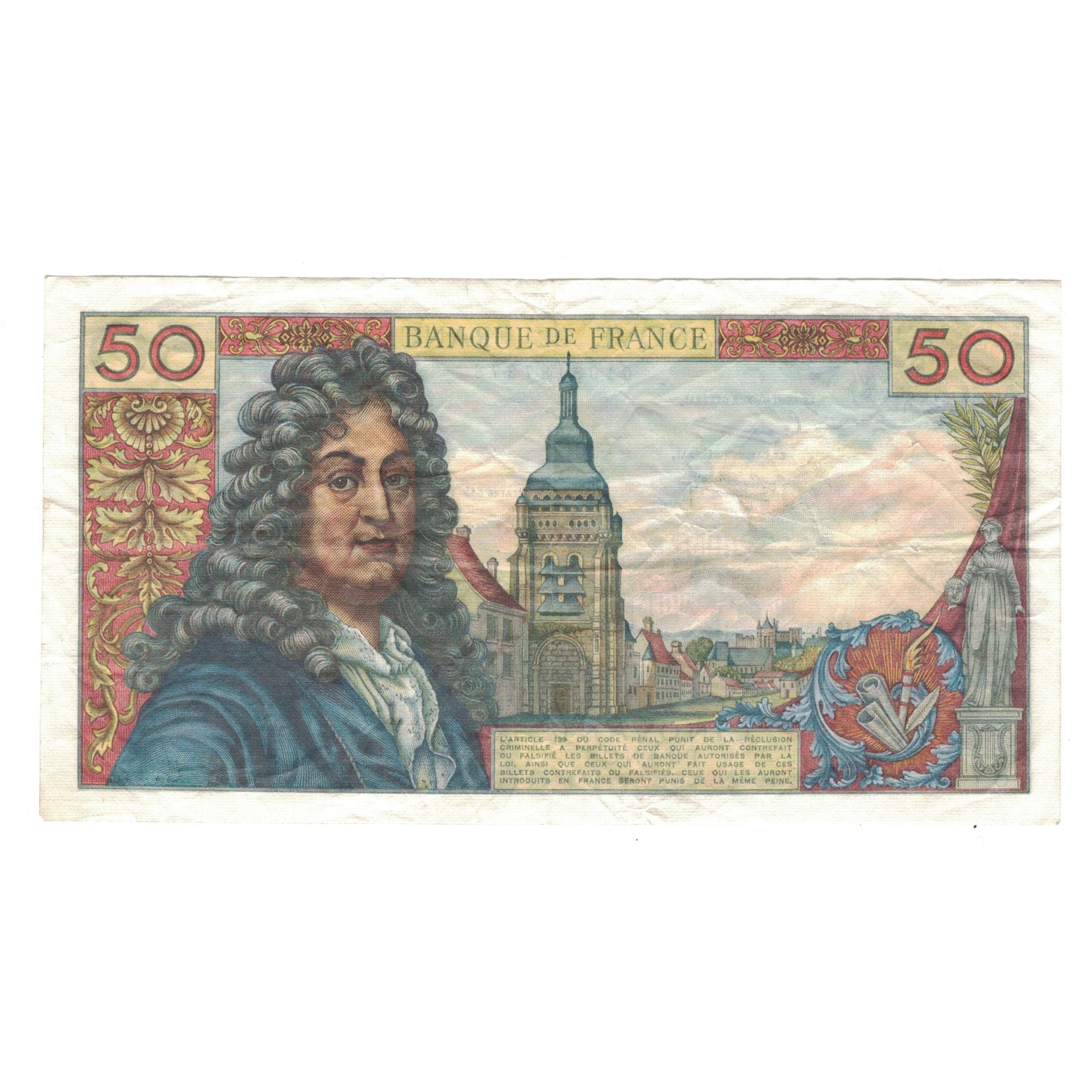 Francja, 50 Francs, Racine, 1963, G.42, EF(40-45), Fayette:64.4, KM:148a