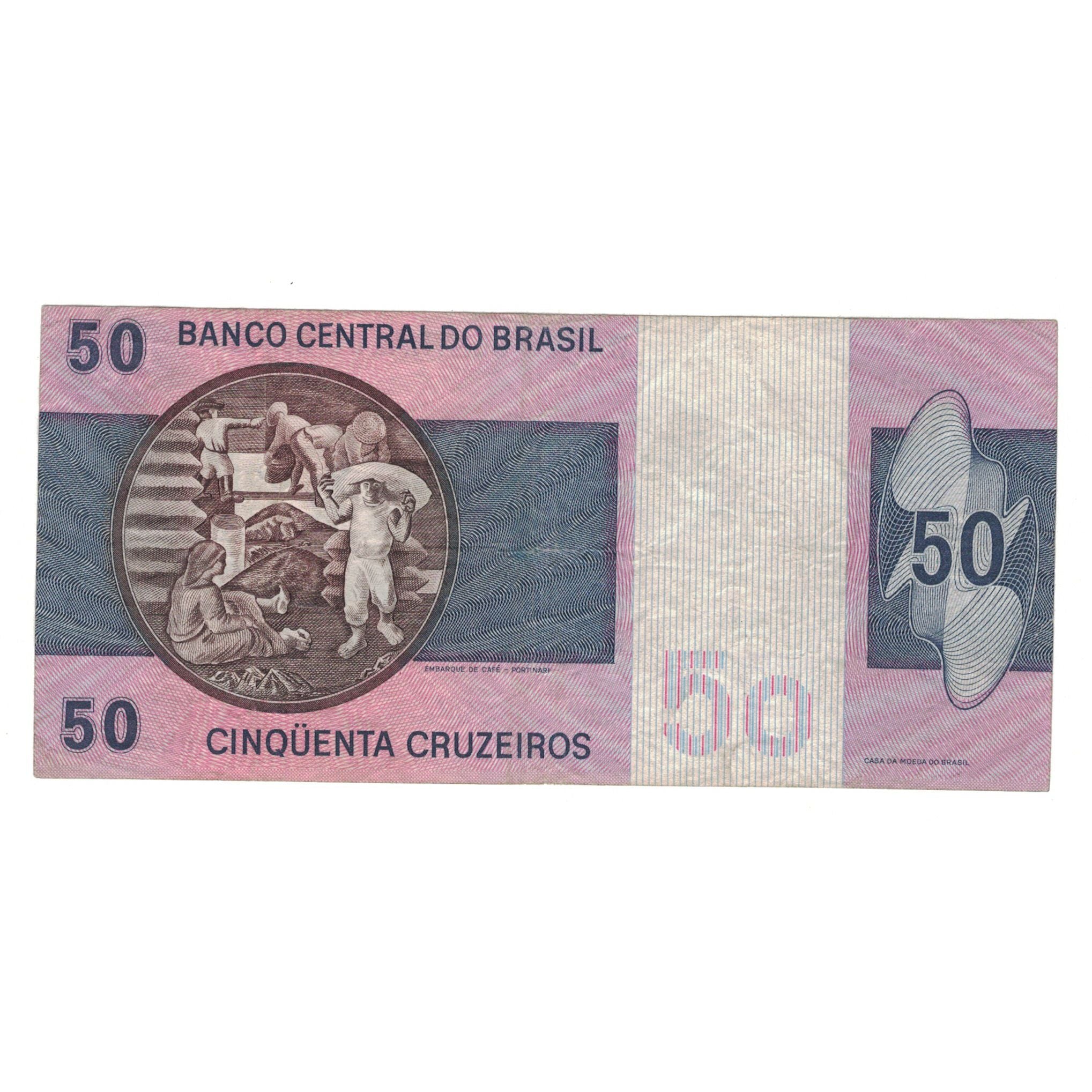 Billet, Brésil, 50 Cruzeiros, KM:194b, TTB