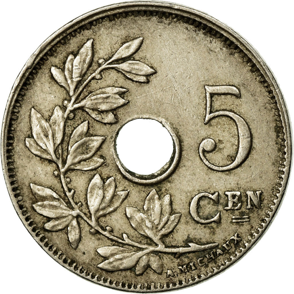 Coin, Belgium, 5 Centimes, 1921, AU(50-53), Copper-nickel, KM:67