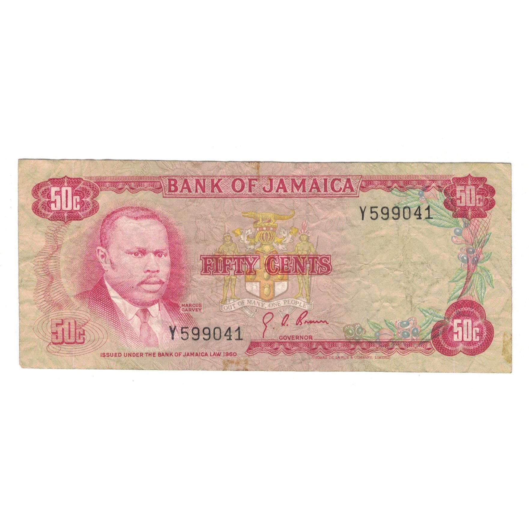 Banknote, Jamaica, 50 Cents, 1960, KM:53a, VF(20-25)