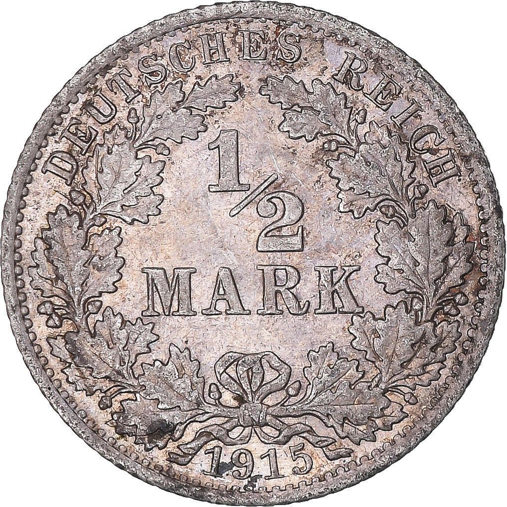 Coin, GERMANY - EMPIRE, 1/2 Mark, 1915
