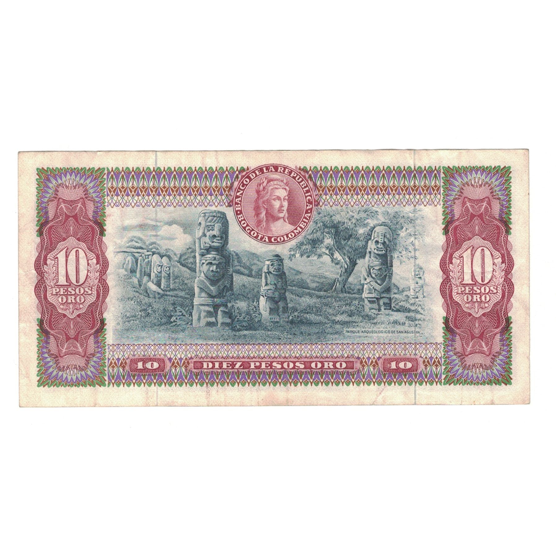 Banknote, Colombia, 10 Pesos Oro, 1970, 1970-10-12, KM:407d, VF(30-35)