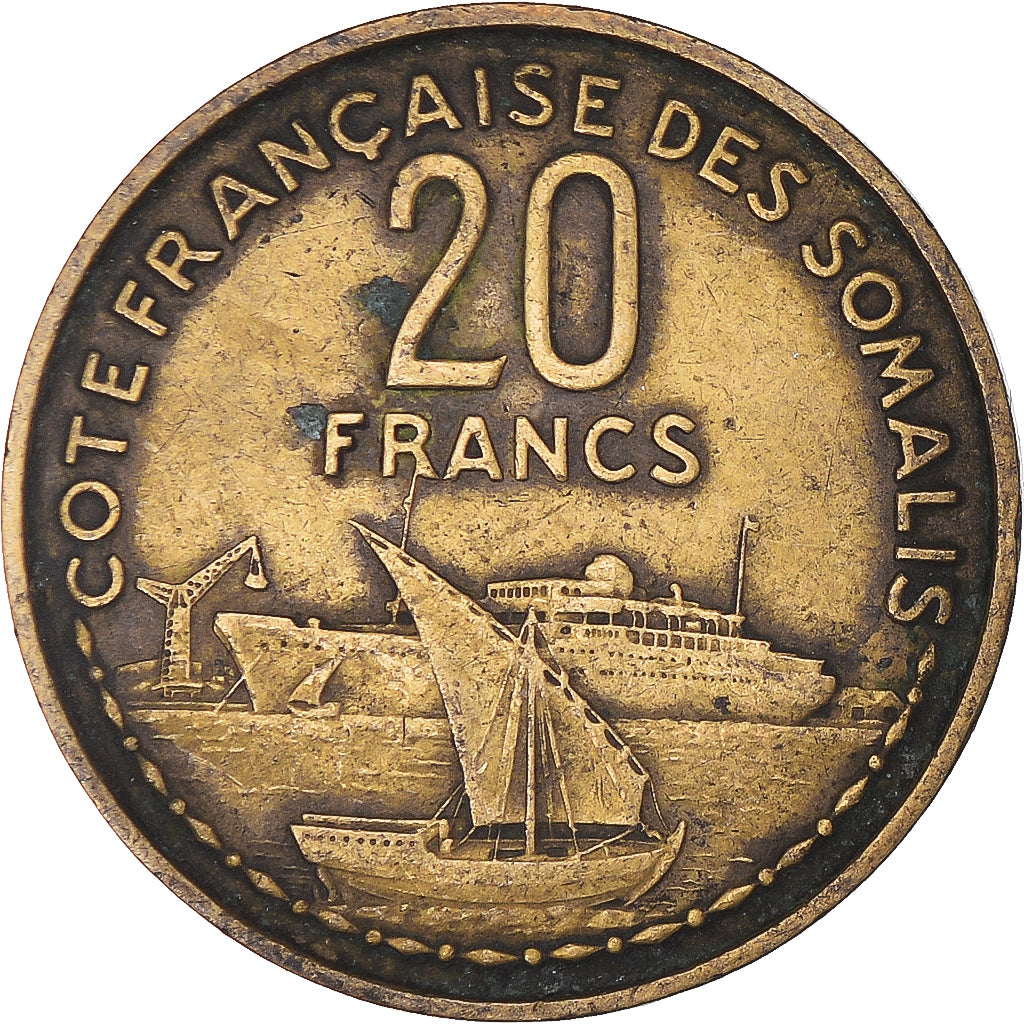 Coin, Somalia, 20 Francs, 1952