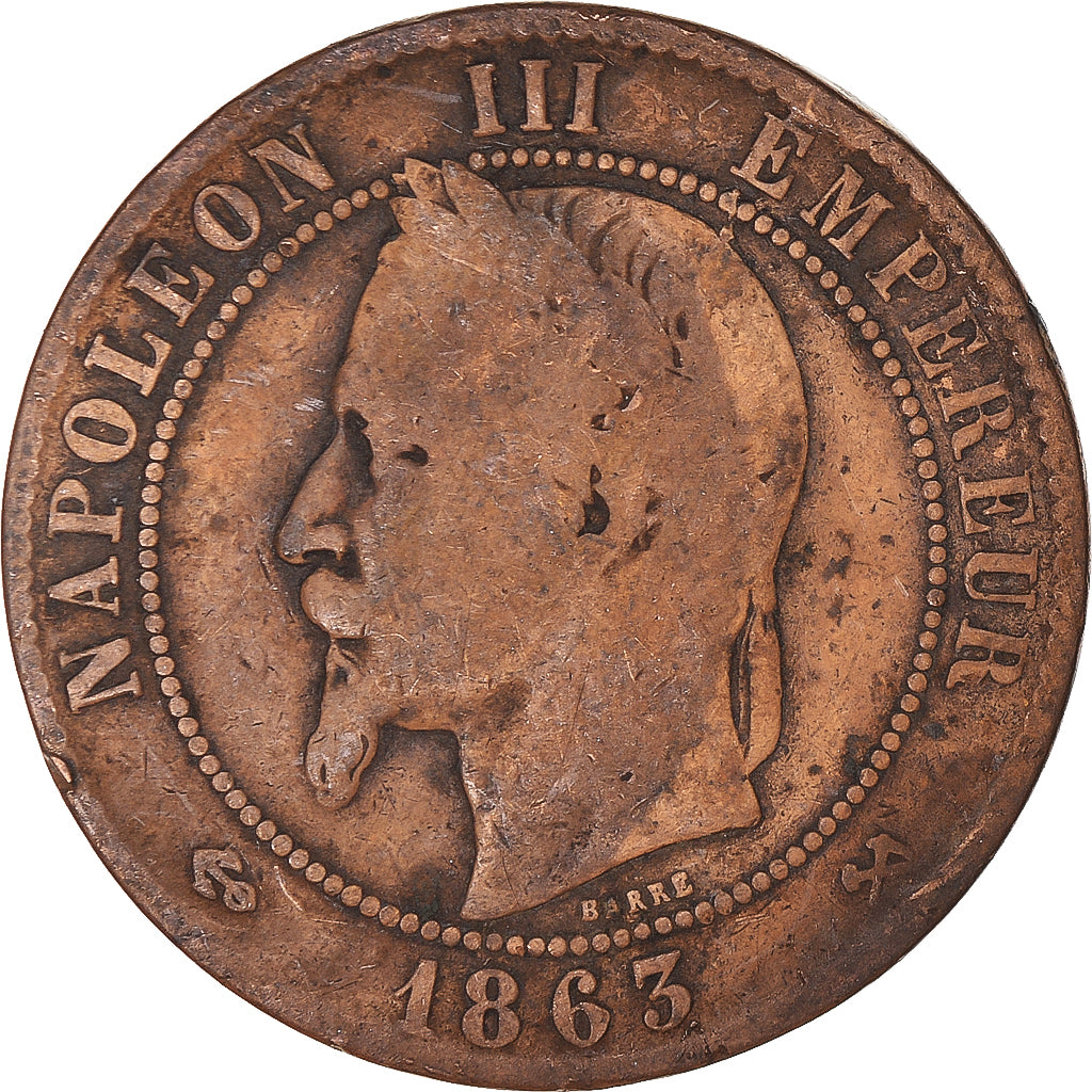 Munten, Frankrijk, 10 Centimes, 1863