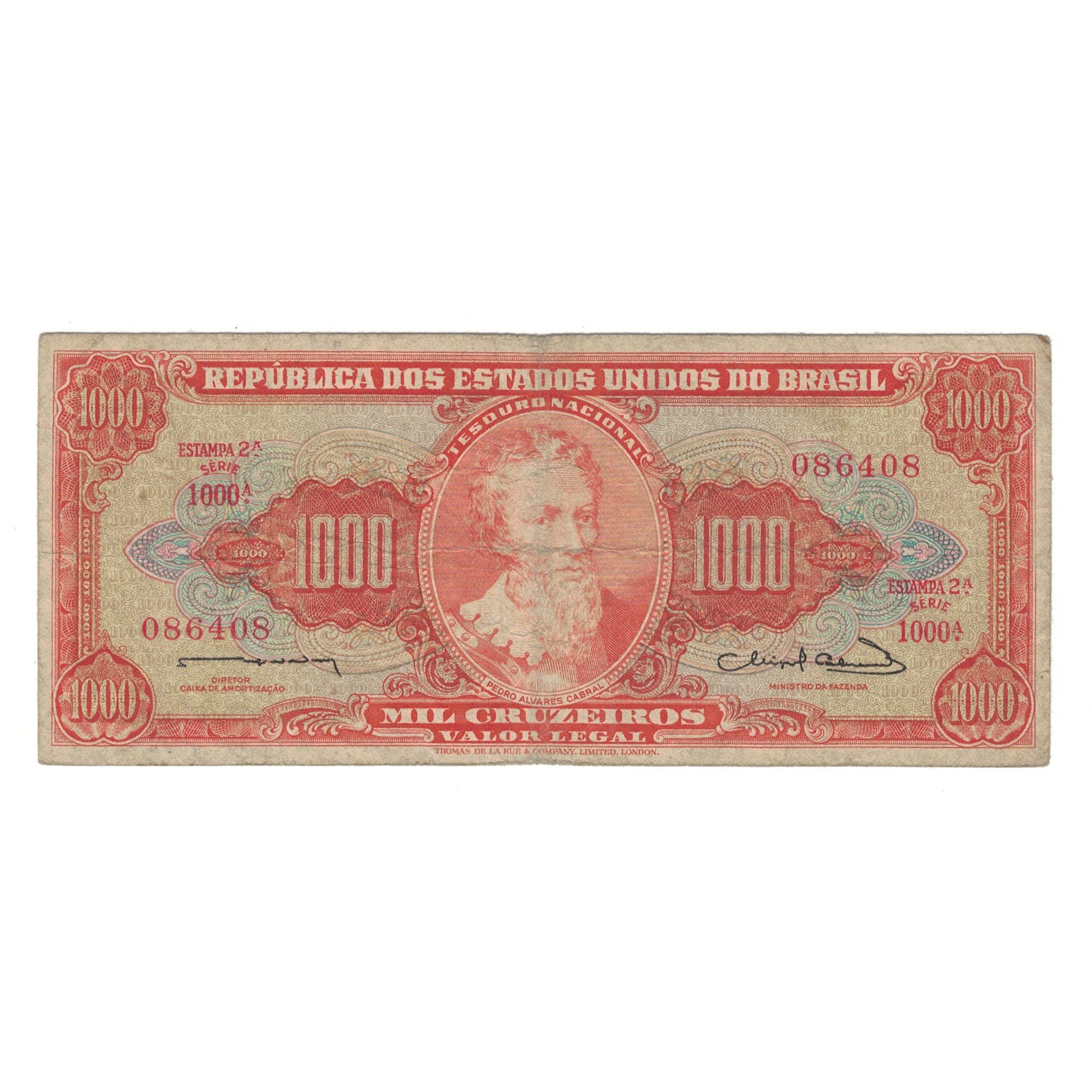 Banknote, Brazil, 1000 Cruzeiros, Undated (1963), KM:181, VG(8-10)