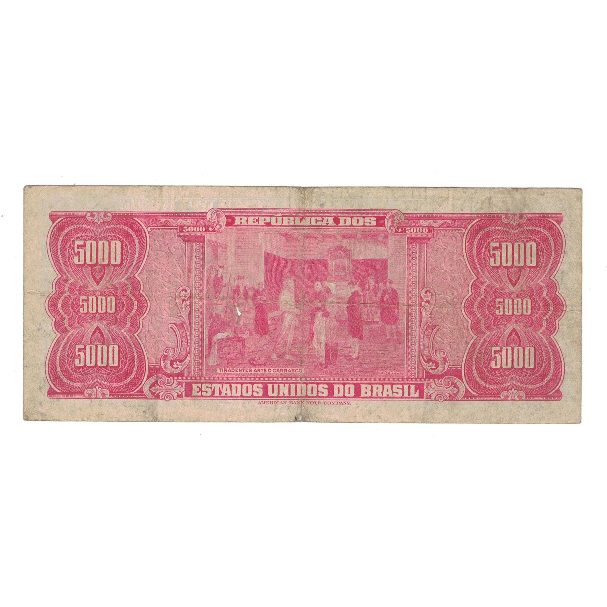 Banknote, Brazil, 5000 Cruzeiros, KM:182b, VG(8-10)