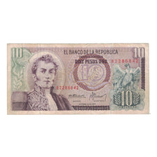 Banknote, Colombia, 10 Pesos Oro, 1970, 1970-10-12, KM:407d, VF(20-25)