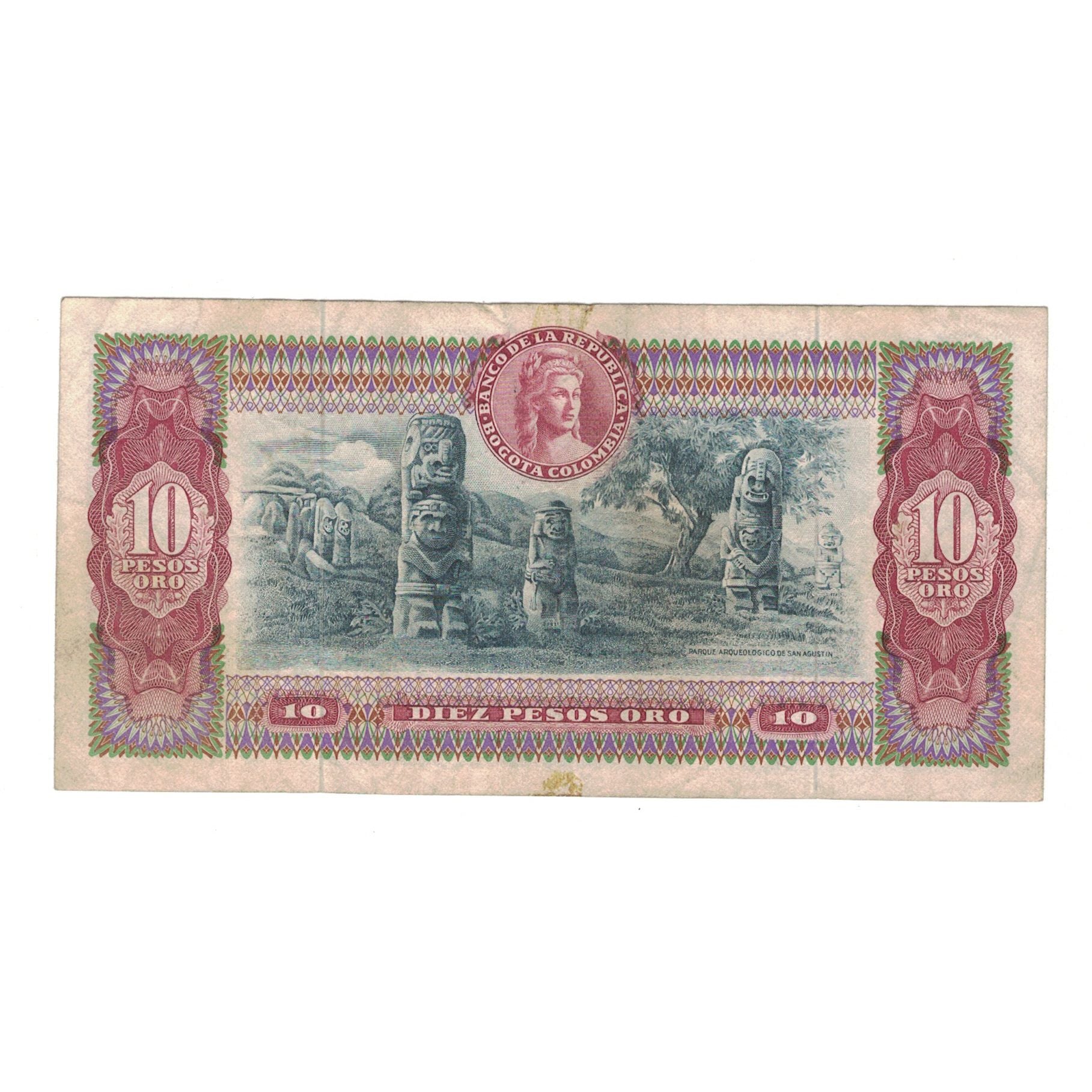Banknote, Colombia, 10 Pesos Oro, 1970, 1970-10-12, KM:407d, VF(20-25)