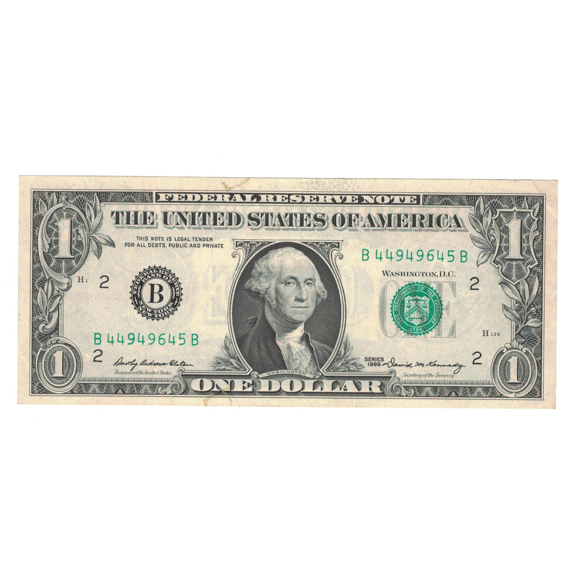 Banknote, United States, 1 Dollar, 1969, AU(50-53)