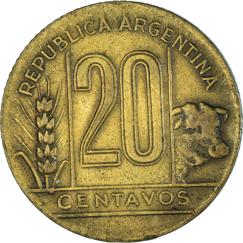 Moneta, Argentina, 20 Centavos, 1945