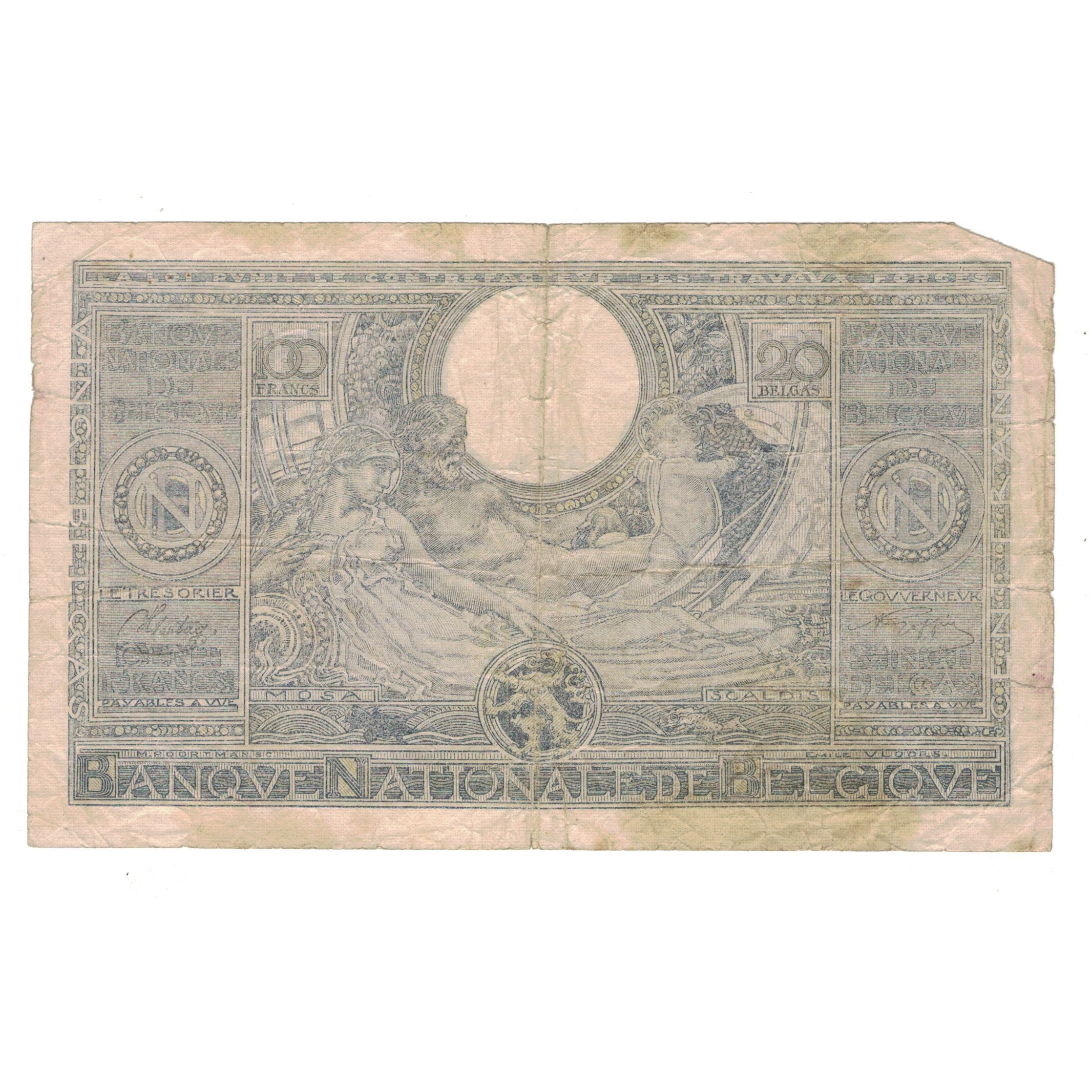 Billet, Belgique, 100 Francs-20 Belgas, 1943, 1943-04-02, KM:107, B