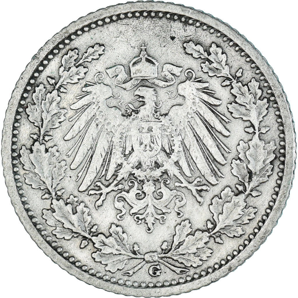 Moneta, GERMANIA - IMPERO, 1/2 Mark, 1908