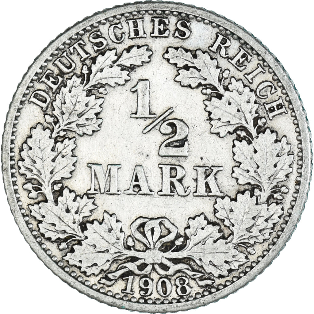 Moneta, GERMANIA - IMPERO, 1/2 Mark, 1908