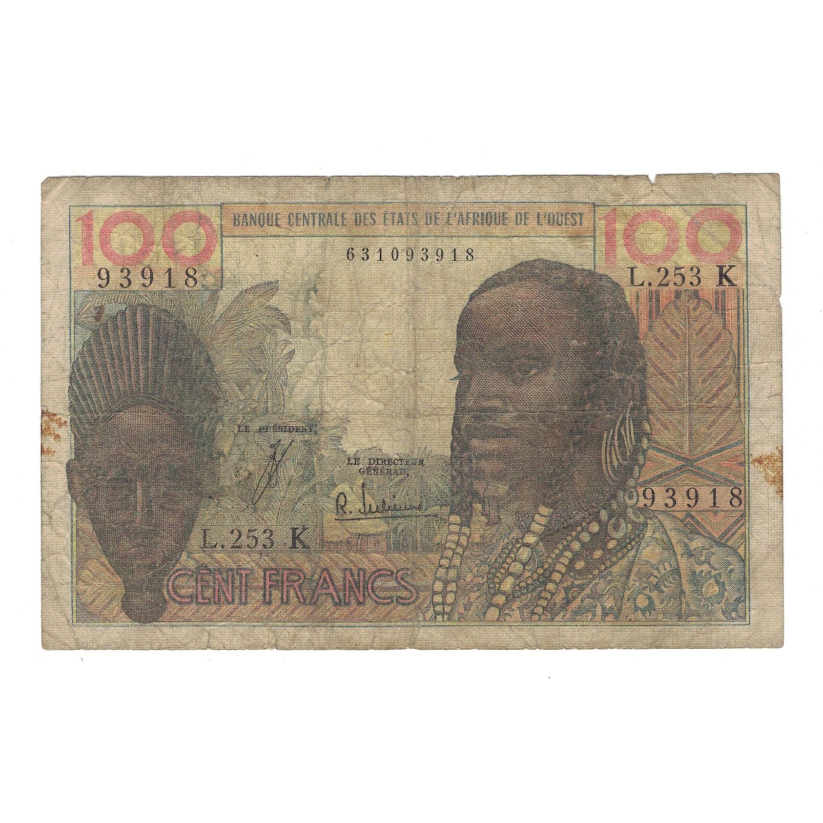 Banknote, West African States, 100 Francs, VG(8-10)
