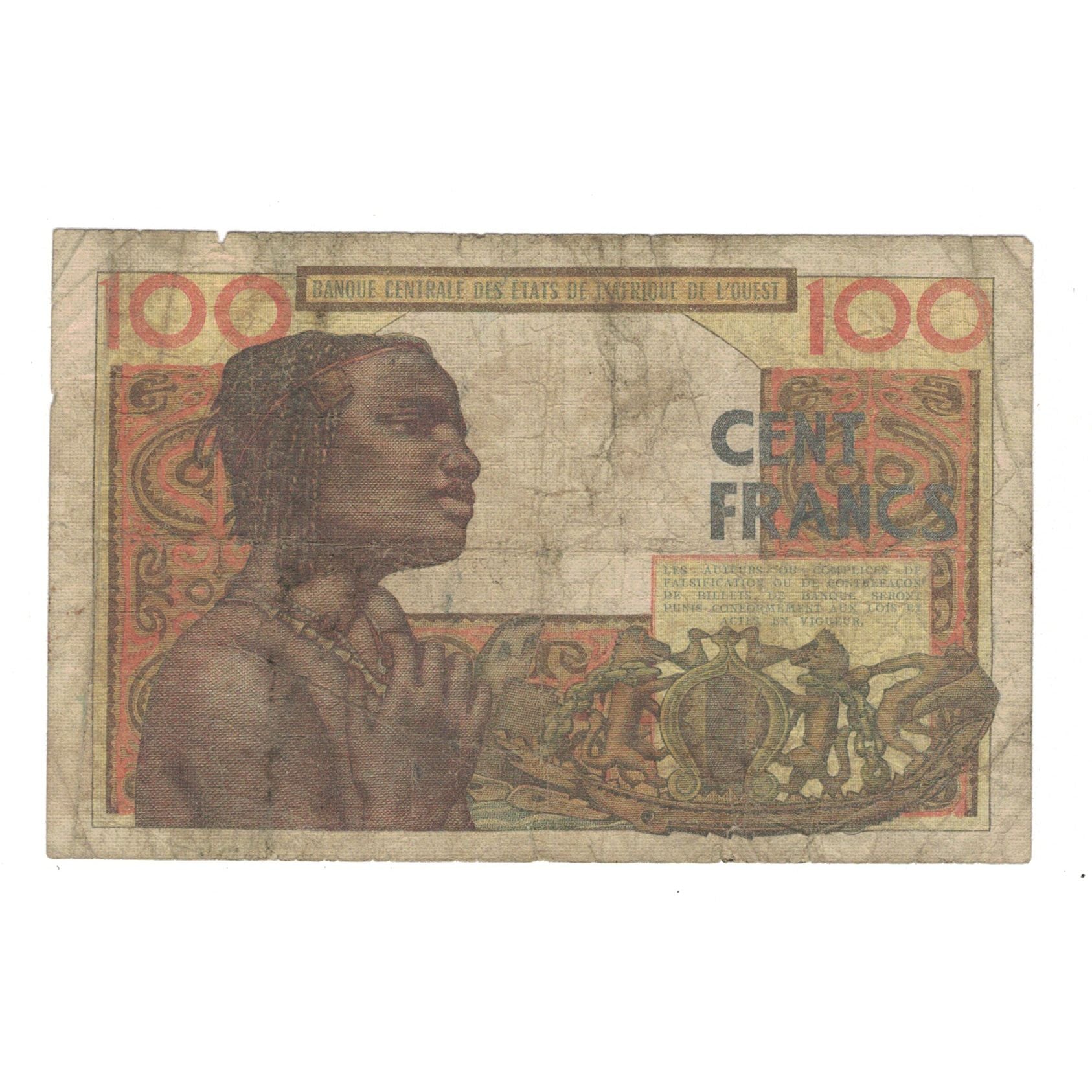 Banknote, West African States, 100 Francs, VG(8-10)