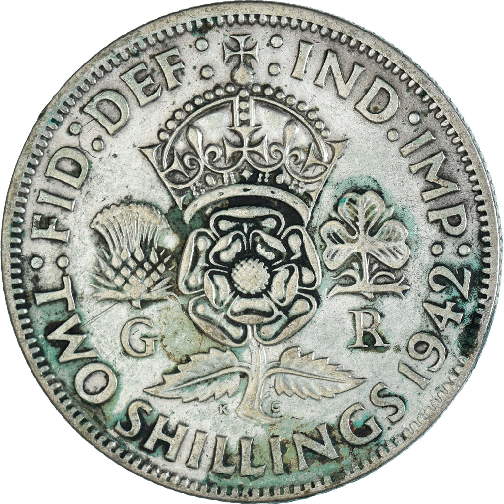 Moeda, Grã-Bretanha, Florin, Two Shillings, 1942