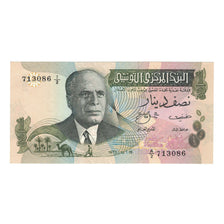 Banknote, Tunisia, 1/2 Dinar, 1973, 1973-10-15, KM:69a, UNC(65-70)
