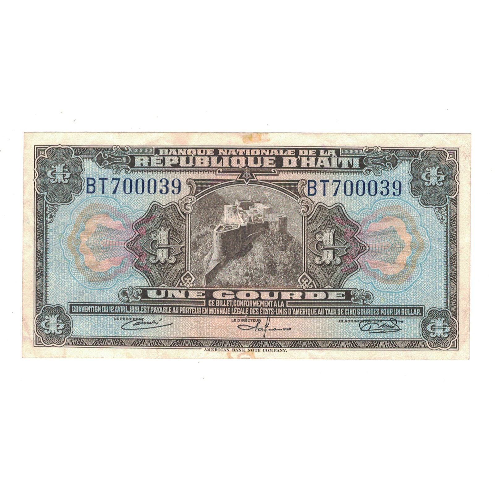 Banknote, Haiti, 1 Gourde, L.1919, KM:190a, EF(40-45)