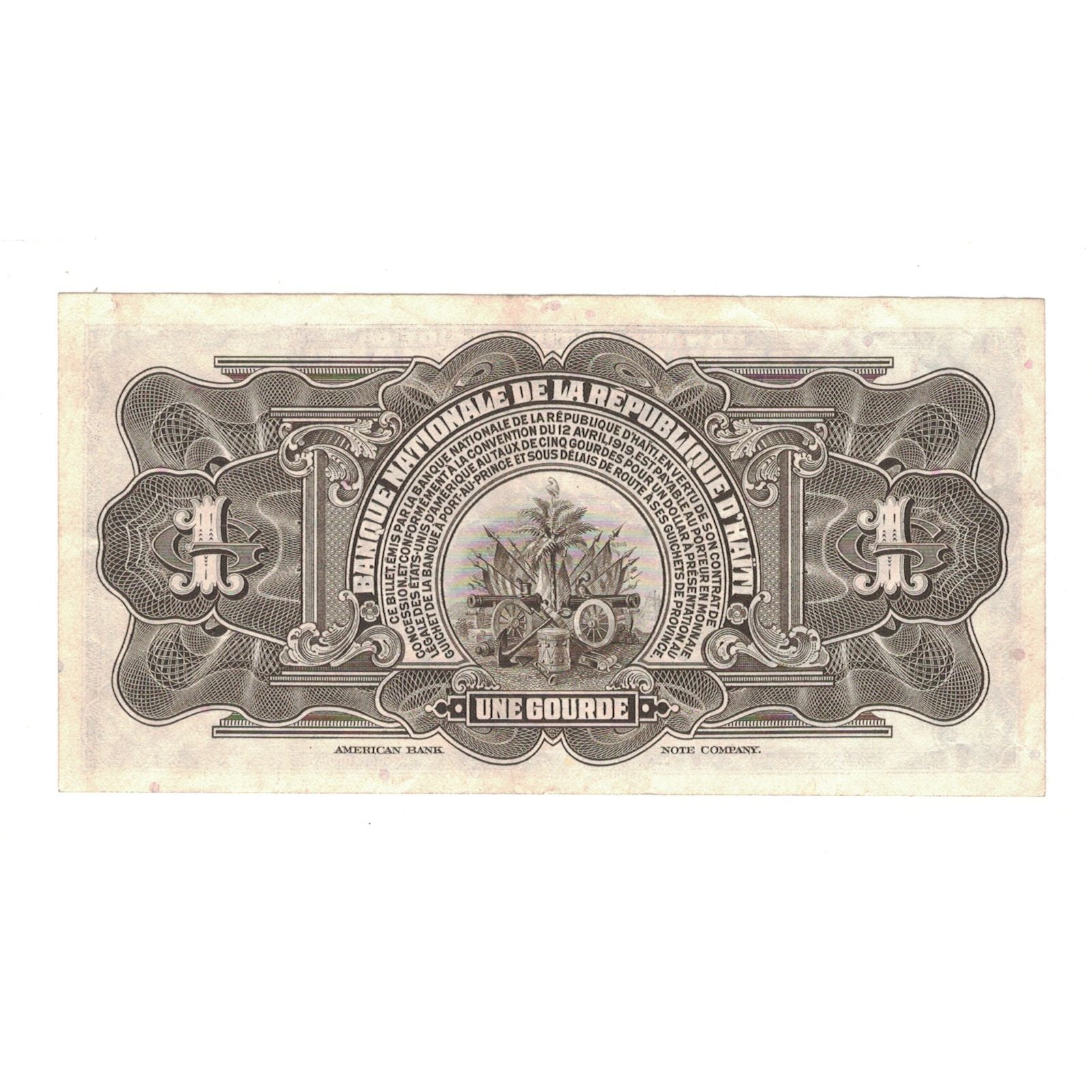 Banknote, Haiti, 1 Gourde, L.1919, KM:190a, EF(40-45)
