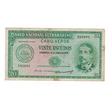 Banknote, Cape Verde, 20 Escudos, 1958, 1958-06-16, KM:47a, VF(20-25)