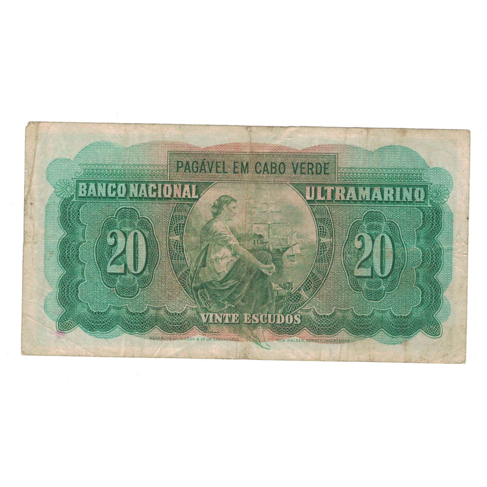 Banknote, Cape Verde, 20 Escudos, 1958, 1958-06-16, KM:47a, VF(20-25)