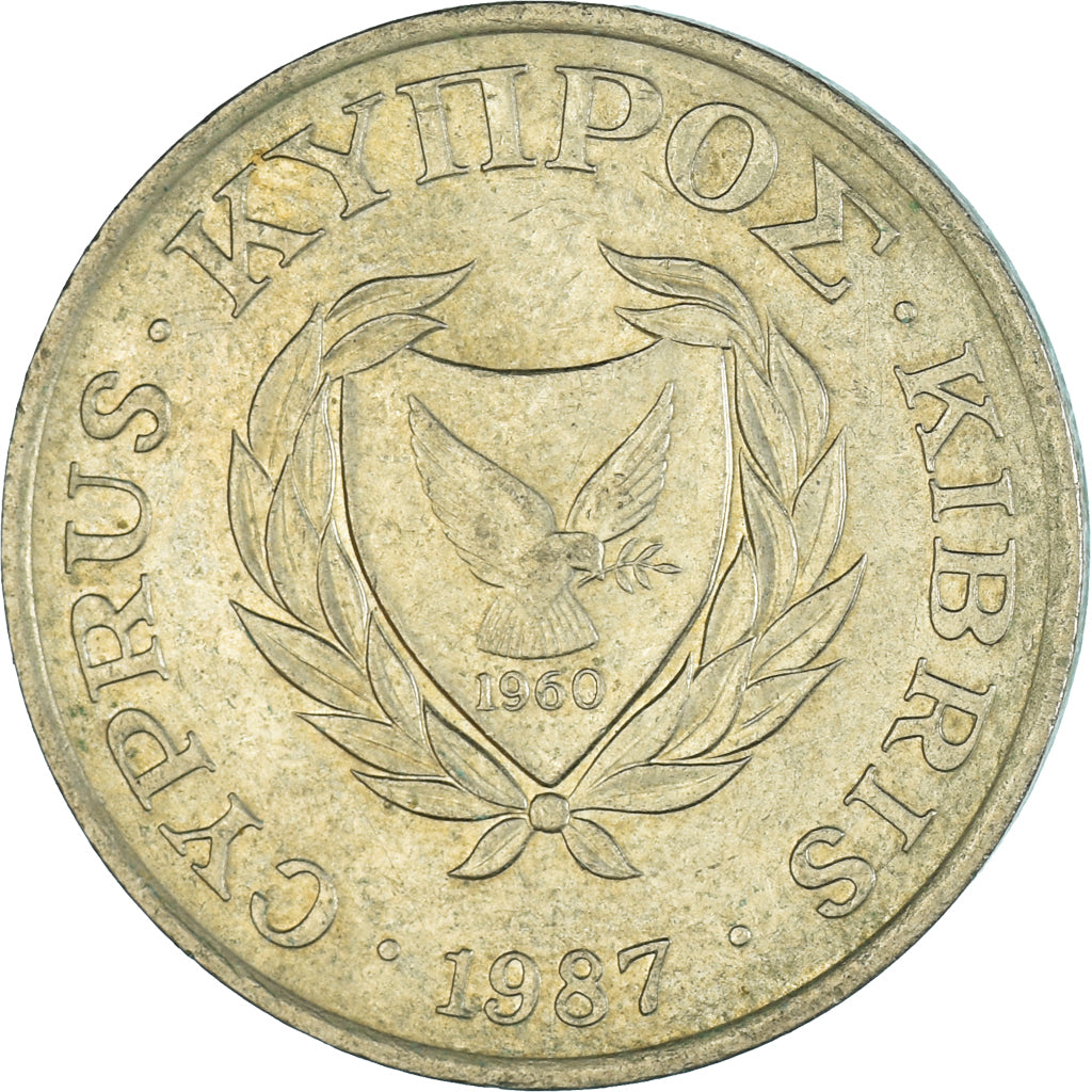 Moneda, Chipre, 5 Cents, 1987