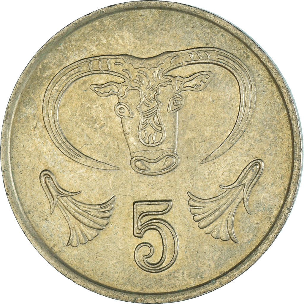 Moneda, Chipre, 5 Cents, 1987