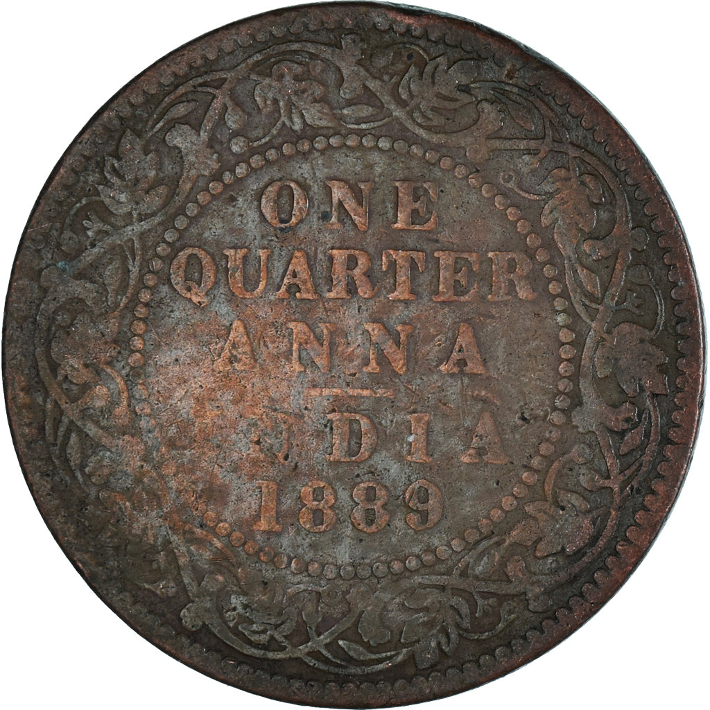 Coin, India, 1/4 Anna, 1889