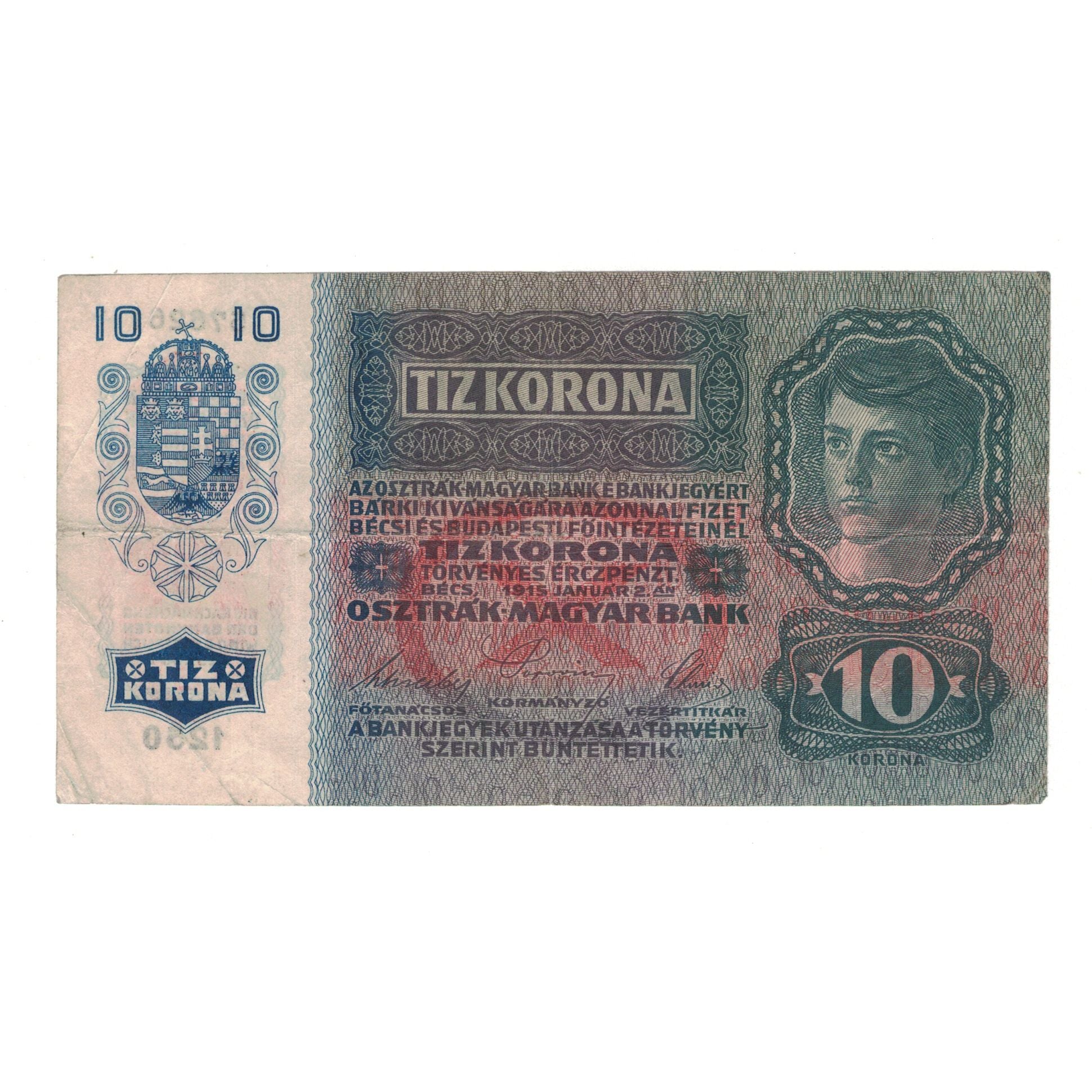 Banknote, Austria, 10 Kronen, 1915, 1915-01-02, KM:51a, EF(40-45)