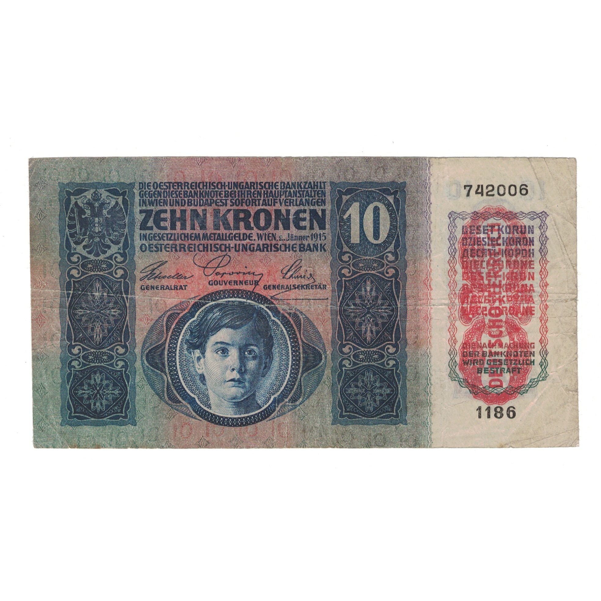 Billet, Autriche, 10 Kronen, 1915, 1915-01-02, KM:51a, TTB