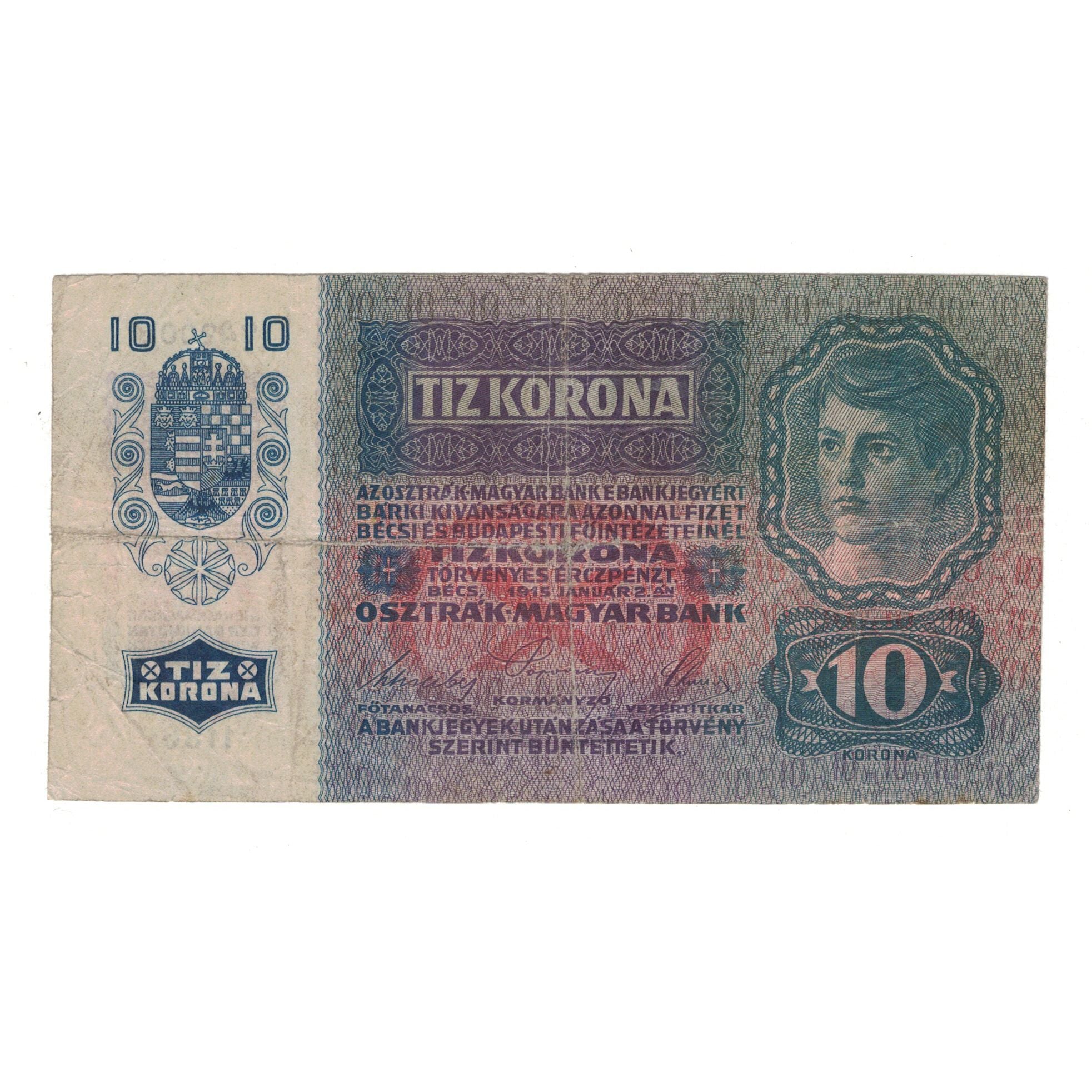 Billet, Autriche, 10 Kronen, 1915, 1915-01-02, KM:51a, TTB