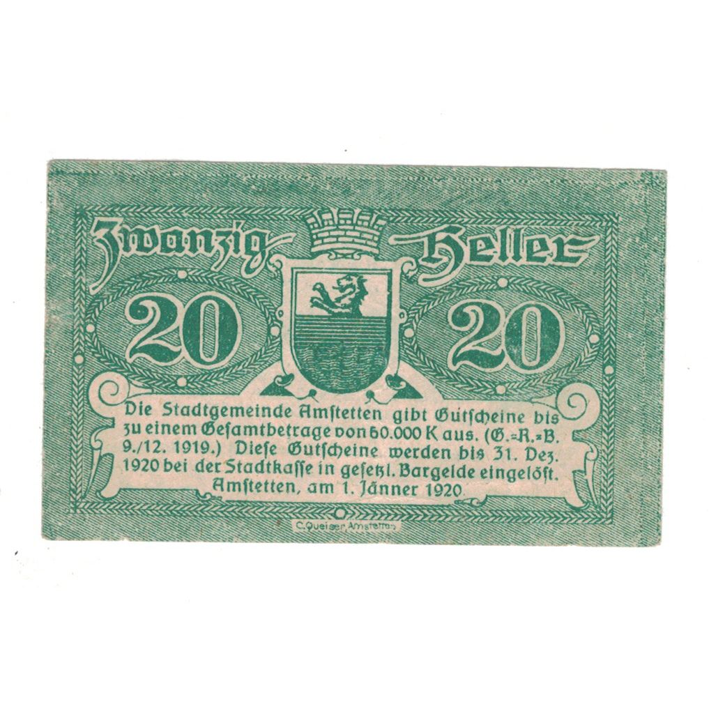 Banknote, Austria, 20 Heller, AU(50-53)